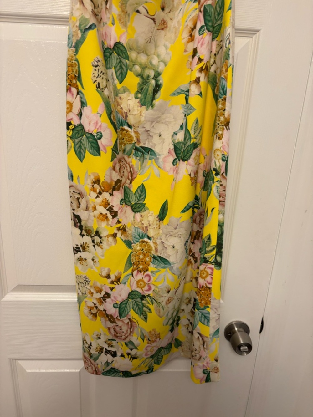 Cara Cara Floral Puff Sleeve Midi Dress Yellow Size 6 Cotton wedding guest - Picture 13 of 14